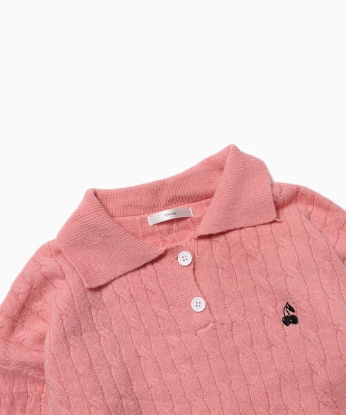 Chick ニット セーター CHERRIES KNIT POLO / ニットポロ