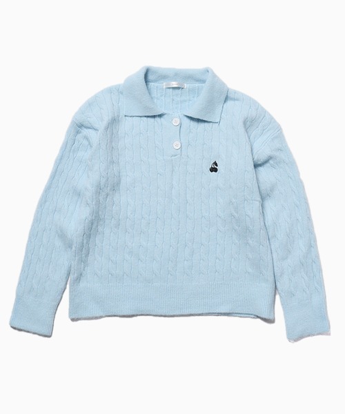 Chick ニット セーター CHERRIES KNIT POLO / ニットポロ