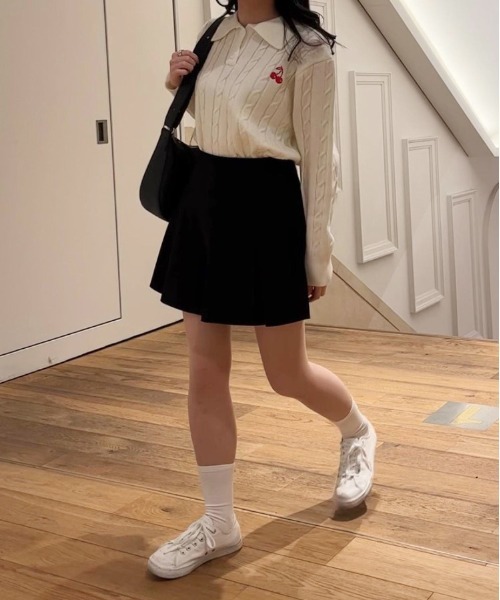 ニット セーター CHERRIES KNIT POLO / ニットポロ レディース セール】△CHERRIES KNIT POLO / ニットポロ（ニット/セーター