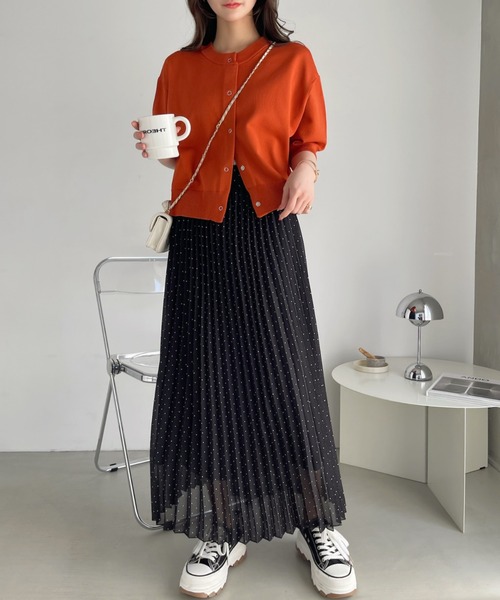 Ada. スカート ウエストゴム シフォン プリーツスカート