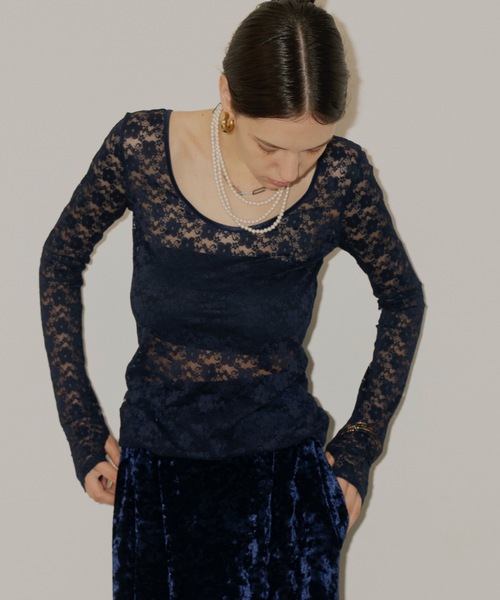 tシャツ 2way lace top／2wayレーストップス レディース