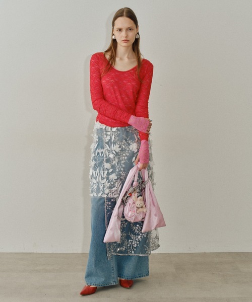 tシャツ 2way lace top／2wayレーストップス レディース
