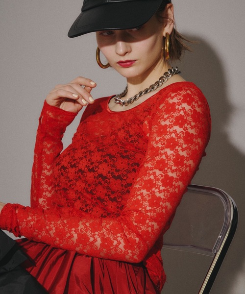tシャツ 2way lace top／2wayレーストップス レディース