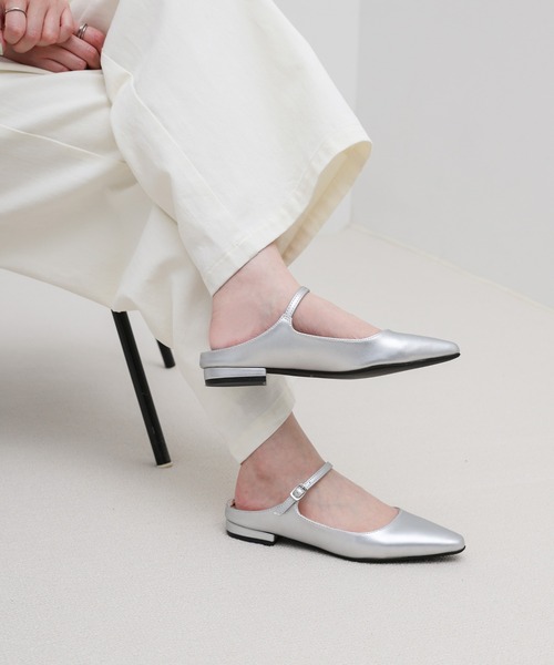美品　プラダ　PRADA メリージェーン　フラットミュール　シルバー　36.5 select MOCA（セレクトモカ） サンダル ミュール メリージェーン