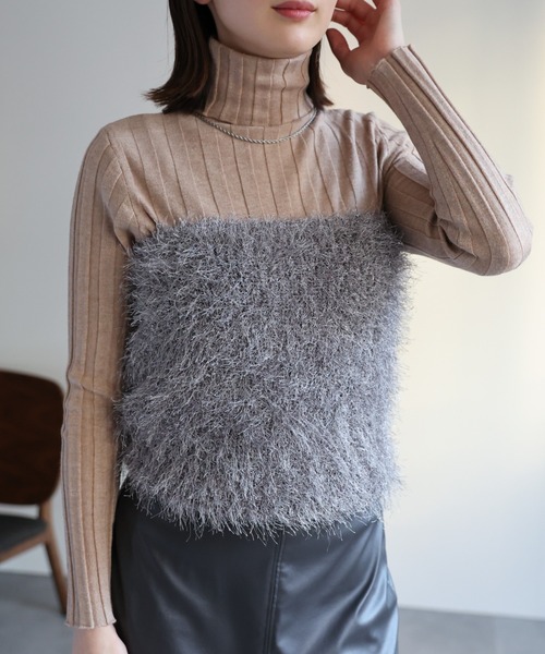 sakishimatokyo ニット セーター リブタートルニットプルオーバー