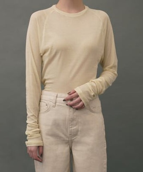 tシャツ 「IRIS 47」sheer long sleeve tops dress18  レディース