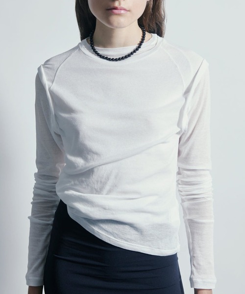 tシャツ 「IRIS 47」sheer long sleeve tops dress18  レディース IRIS 47】sheer long sleeve tops dress18 ※（Tシャツ