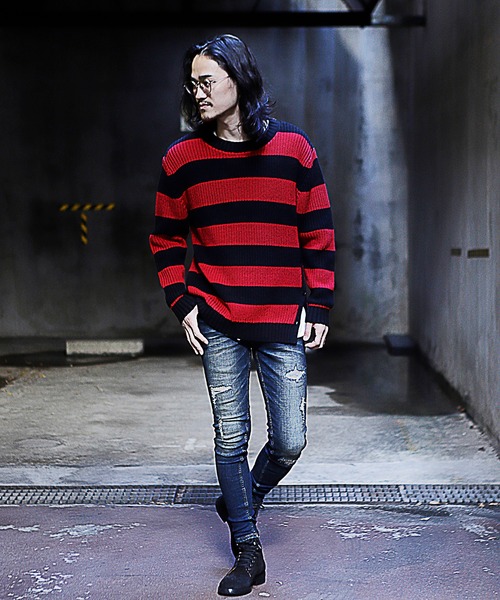 「RATTLE TRAP」 長袖ニット M ライトベージュ メンズ_画像2