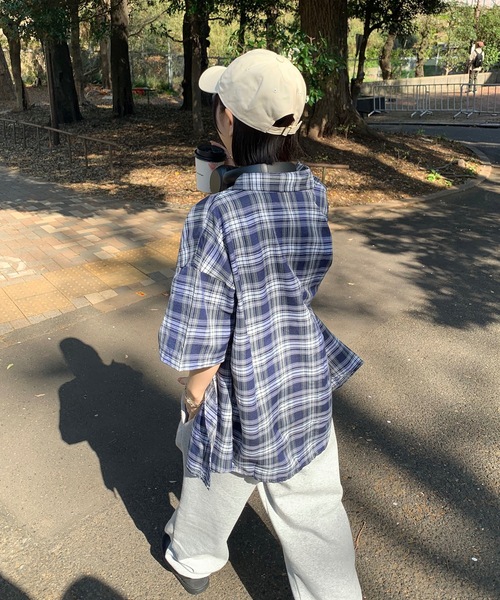 シャツ ビッグシルエット チェックシャツ メンズ レディース