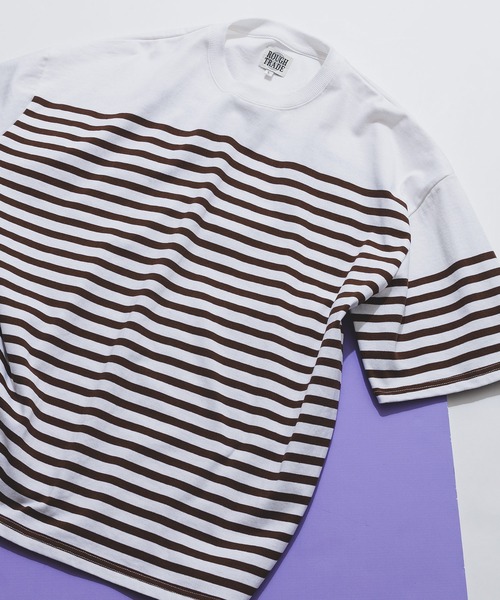 ROUGH TRADE tシャツ 「ROUGH TRADE/ラフトレード」 パネルボーダー
