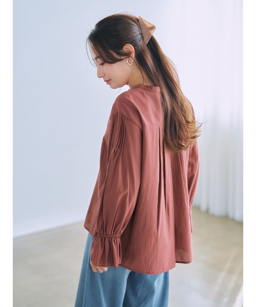 ブラウス シャツ ピンタックスリーブブラウス「低身長・小柄女性