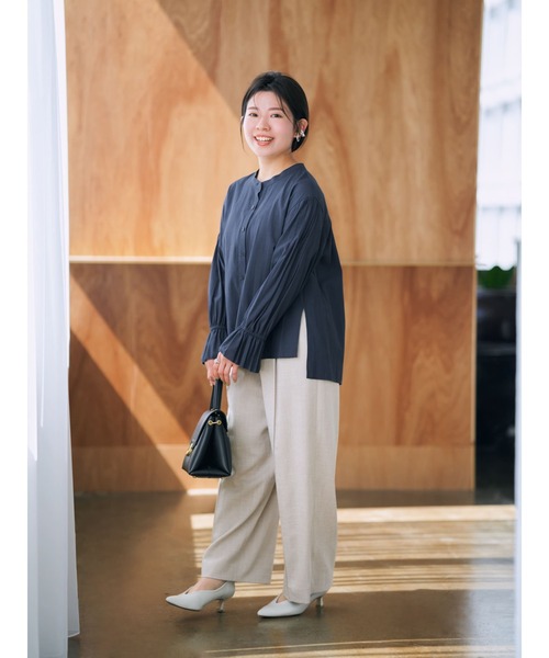 本日限定値下げ　apolina オリーブグリーン 長袖ブラウス 3-5歳 九分袖 配色ラッフルフリルブラウス【AOKI公式通販】