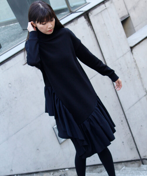 AVIE」 長袖ワンピース 38 ブラック レディース : 84239422 : ZOZOTOWN 