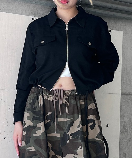 ブラウス シャツ クロップドZIPシャツ レディース : ZOZOTOWN