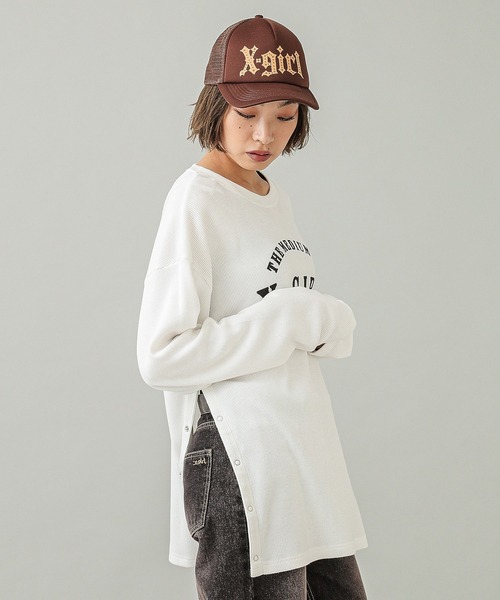 X-girl tシャツ THERMAL L/S TOP レディース : ZOZOTOWN Yahoo