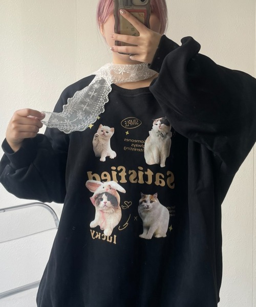 トレーナー スウェット 「UNISEX」CAT FIRST ラグランスウェット レディース mmts トレーナー スウェット 「UNISEX」CAT FIRST ラグラン