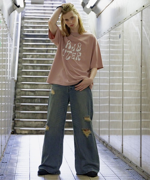 【ajouter flow】 ヴィンテージライクバギーデニムパンツ ajouter flow ジーンズ 「ajouter flow」vintage like buggy