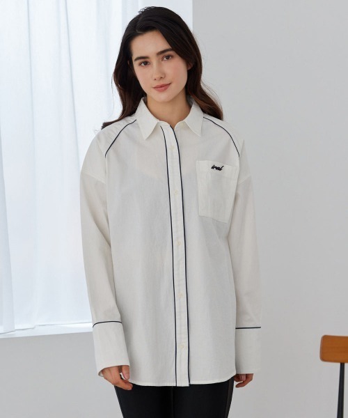 ブラウス シャツ 「UNISEX ITEM」PIPING OVER SHIRT レディース メンズ