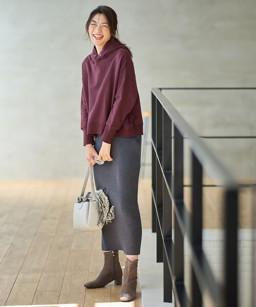 美品フォクシー　 アイスブルーニットタイトスカート リゼクシー RESEXXY ディープスリットタイトニットスカート （ブルー