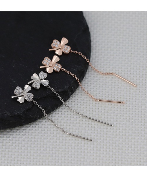 Lace Ladies（レースレディース） ピアス ビジュー クローバー ロング