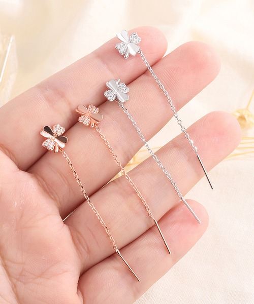 Lace Ladies（レースレディース） ピアス ビジュー クローバー ロング