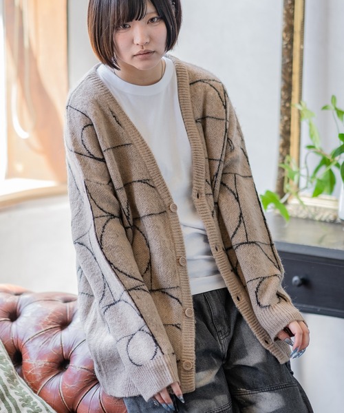 improves（インプローブス） カーディガン 無地＆総柄 モヘアタッチ