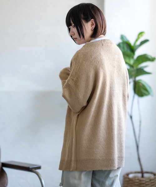 improves（インプローブス） カーディガン 無地＆総柄 モヘアタッチ