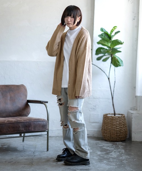improves（インプローブス） カーディガン 無地＆総柄 モヘアタッチ