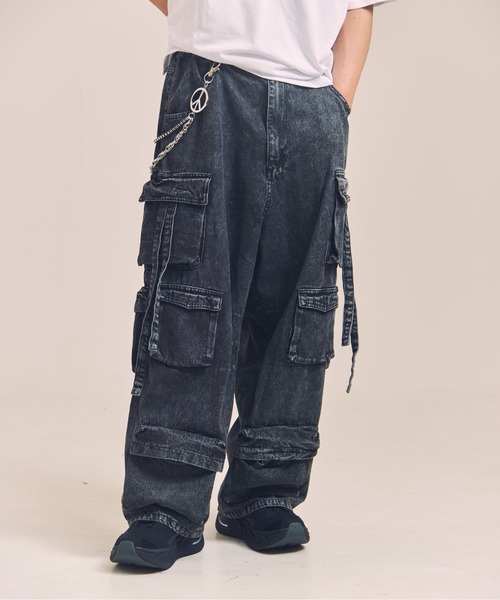 GALLIS ADDICTION カーゴパンツ GA DENIM PARACHUTE CARGO PANTS
