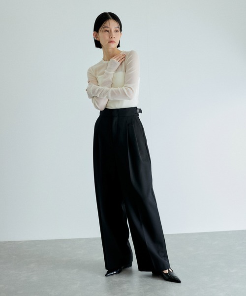 ADAM ET ROPE' tシャツ 「洗える」クルーネックフロッキー