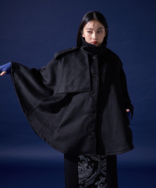 イエナ ポンチョ風 アルパカ シャギーコート Aライン ショートコート