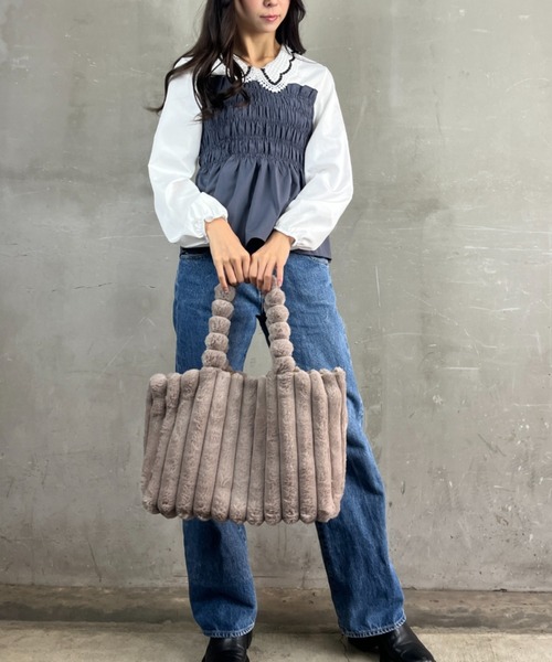 Loco Ocean（ロコオーシャン） トートバッグ もこもこ フェイクファー