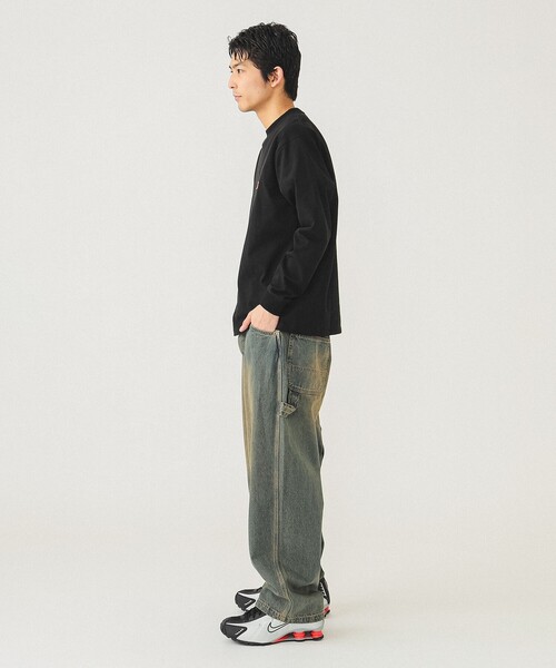 A.P.C. BEAMS別注 ロングTシャツ S ブラック BEAMS（ビームス） tシャツ 「別注」UNIVERSAL OVERALL / ロゴ ロング