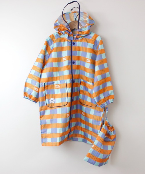 MR レインコート カッパ レトロフラワー・アートチェックレインコート