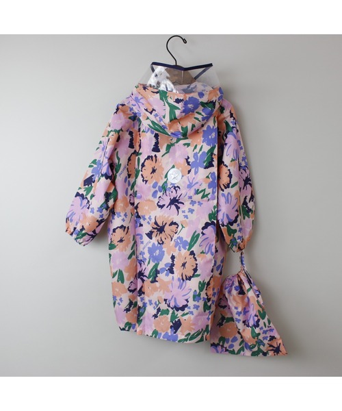 MR レインコート カッパ レトロフラワー・アートチェックレインコート