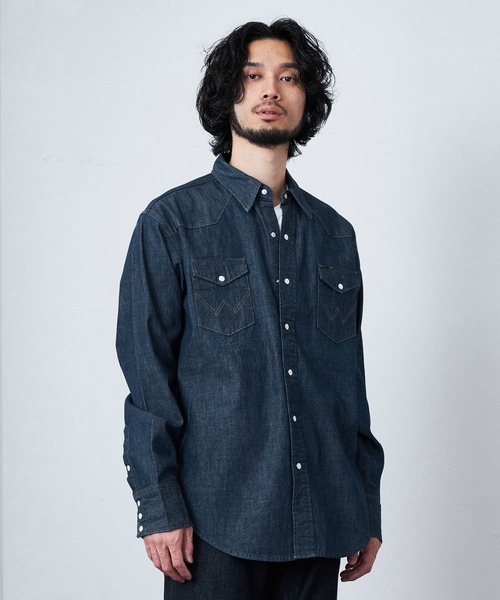 70s USA製 Wrangler ウエスタンデニムシャツ 27MWグランジ M Wrangler（ラングラー） シャツ Wrangler/ラングラー「US ORIGINAL