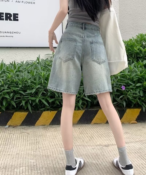 ジーンズ デニム デニムパンツ デニムハーフパンツ レディース