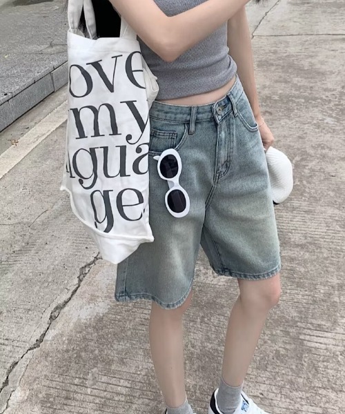 ジーンズ デニム デニムパンツ デニムハーフパンツ レディース