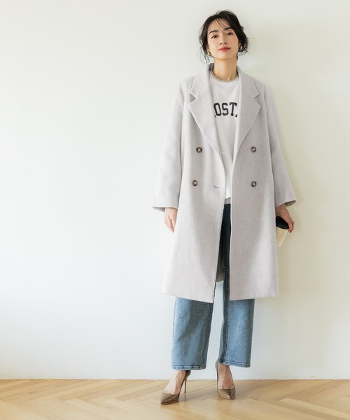 「coca（coca）」 チェスターコート L グレー レディース_画像6