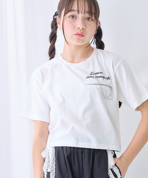 ディーラー様製　1/6BJDサイズ　アウトフィット　ホワイト　男の子服　女の子服 Amourire girl（アムリールガール） tシャツ チェーンモチーフ付きT