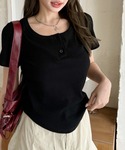 ヘンリーネック tシャツ 半袖 スタイルアップ...の詳細画像1