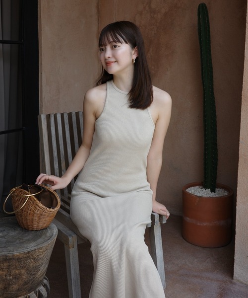 【anuans】アニュアンス　ワッフルナローワンピース anuans｜ワッフルナローワンピース | Rakuten Fashion(楽天