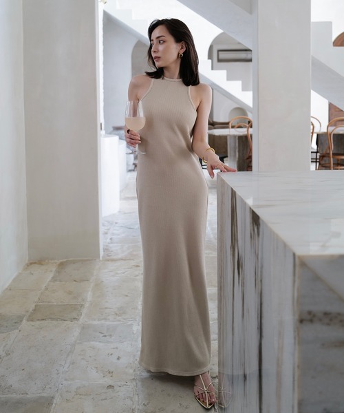 【anuans】ワッフルナローワンピース ワッフルナローワンピース