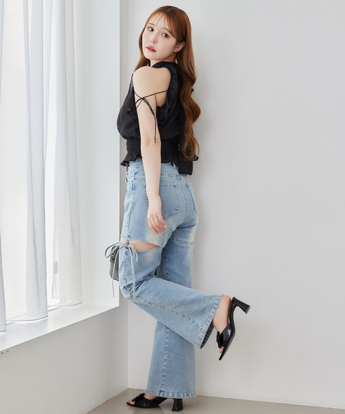 【可愛くて素敵★】CHANEL クロップドフレアデニム one after another NICE CLAUP ジーンズ デニム デニムパンツ