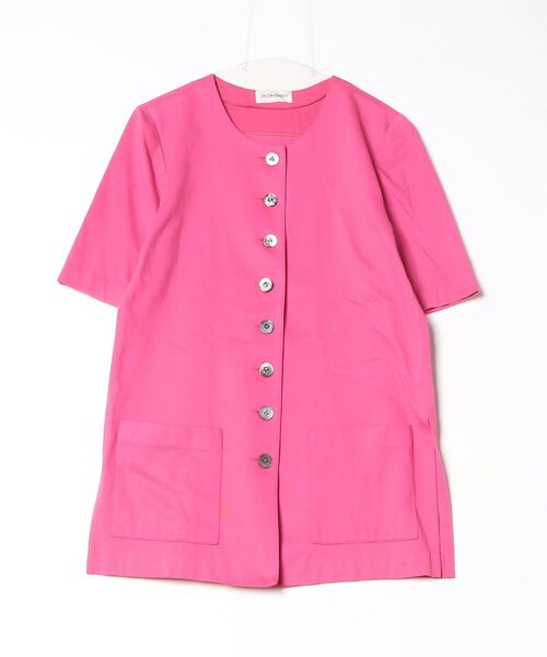 Yves Saint Laurent 「Yves Laurent」 半袖ワンピース M ピンク