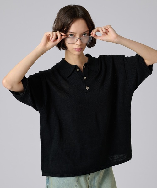 ONCILY ポロシャツ 25ss SILVER BUTTON POLO SHIRT / シルバー