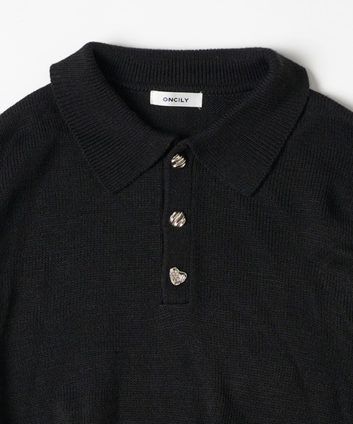 ONCILY（オンシェリー） ポロシャツ 25ss SILVER BUTTON POLO SHIRT