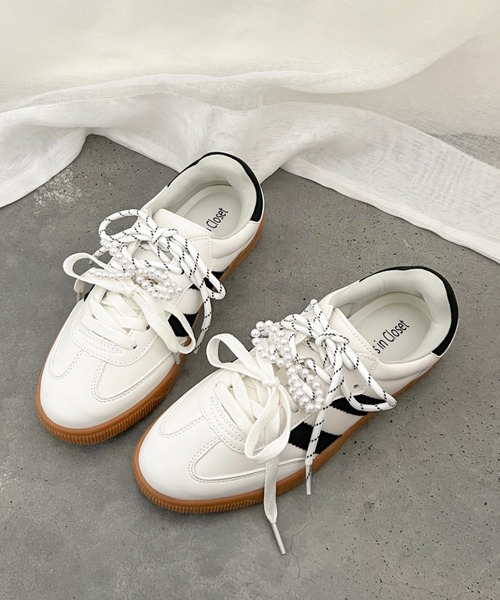 Shoes in Closet（シュークロ） スニーカー 超軽量 厚底 4WAY パール