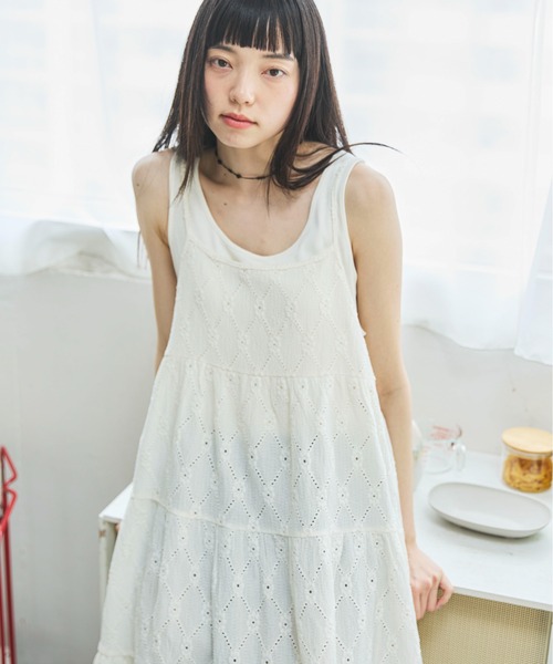 PILIT ワンピース カットレース ティアードキャミワンピース PILIT ワンピース カットレース ティアードキャミワンピース
