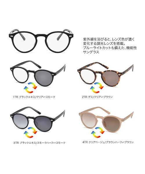 AVALON サングラス 調光・ブルーライトカットサングラス 細ぶち